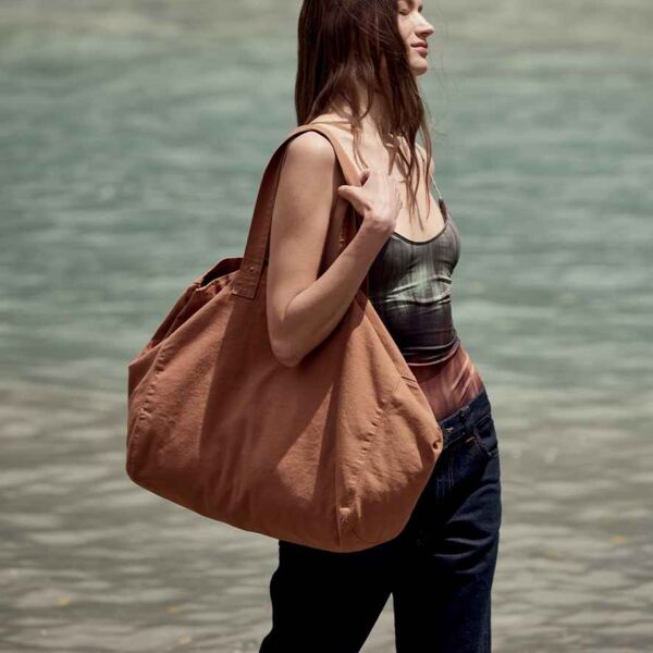 Kimood Kimood Faded Cotton Shopper KI3208 Kimood Faded Cotton Shopper Thumbnail