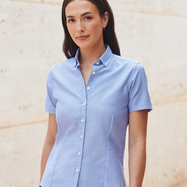 Henbury Women's modern short sleeve Oxford shirt HB518 Women's modern short sleeve Oxford shirt Thumbnail