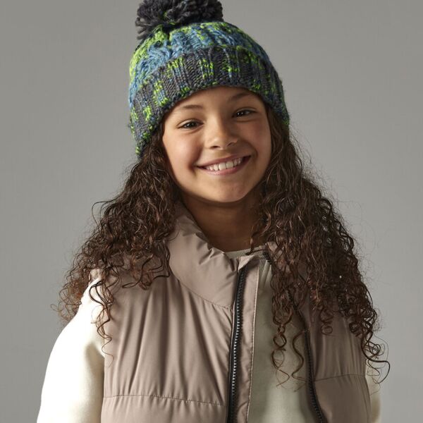 Beechfield Junior corkscrew pom pom beanie B486A Junior corkscrew pom pom beanie Thumbnail