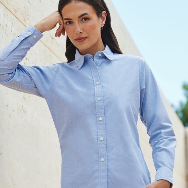 Henbury Henbury Ladies Long Sleeve Classic Oxford Shirt. H511 Henbury Ladies Long Sleeve Classic Oxford Shirt. Thumbnail