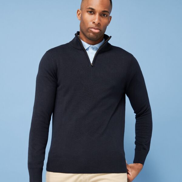 Henbury HENBURY Zip Neck Sweater. H729 HENBURY Zip Neck Sweater. Thumbnail