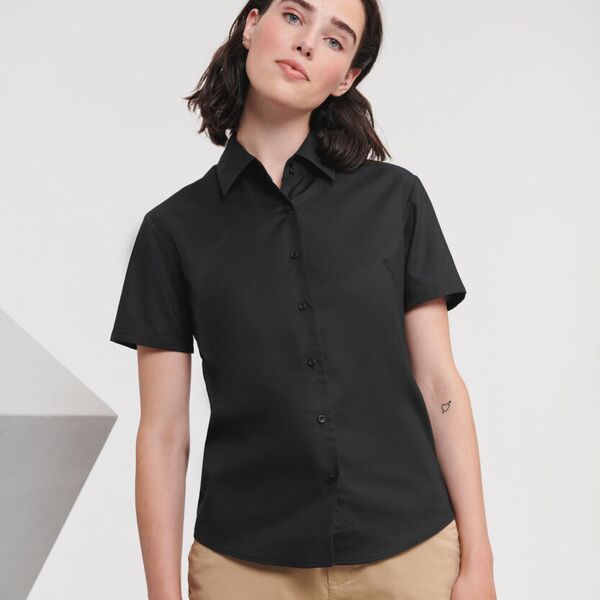 Russell Collection WOMENS short sleeve Oxford shirt J933F WOMENS short sleeve Oxford shirt Thumbnail